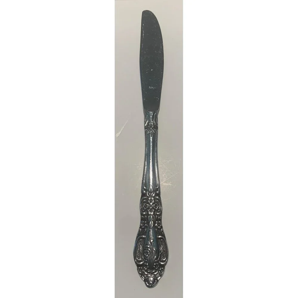Vintage Knives Floral Pattern Stainless‎ Silverware Flatware Lot of 9